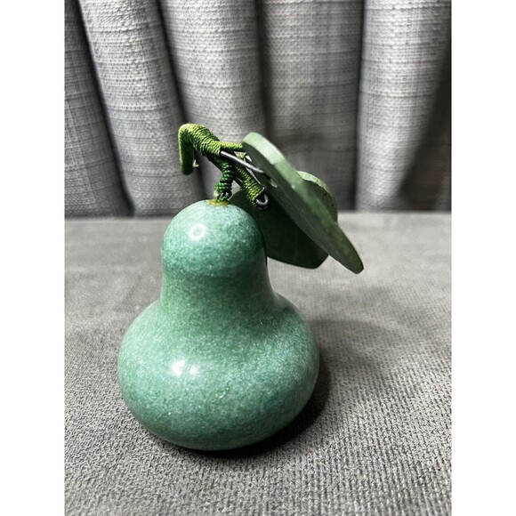 VTG Italian Marble Alabaster Stone Fruit Red Apple Green Pear Stem Lot - Picture 11 of 16